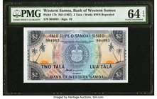 Western Samoa Bank of Western Samoa 2 Tala ND (1967) Pick 17b PMG Choice Uncirculated 64 EPQ. 

HID09801242017