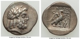 CARIA. Stratonicaea. Ca. 133-125 BC. AR hemidrachm (14mm, 1.33 gm, 1h). XF. Menestratos, magistrate. Laureate head of Zeus right / MENECTRA-TOC, eagle...