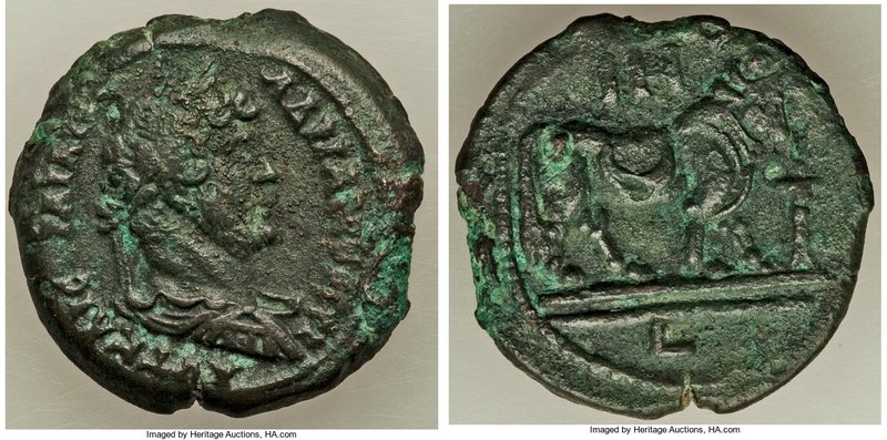 EGYPT. Alexandria. Hadrian (AD 117-138). AE diobol (24mm, 8.04 gm, 12h). XF. Dat...