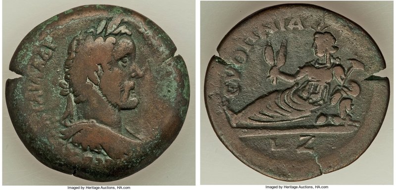 EGYPT. Alexandria. Antoninus Pius (AD 138-161). AE drachm (33mm, 22.64 gm, 1h). ...