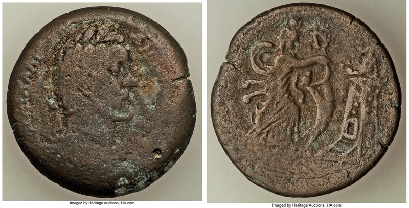 EGYPT. Alexandria. Antoninus Pius (AD 138-161). AE drachm (32mm, 20.15 gm, 12h)....