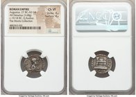 Augustus (27 BC-AD 14). AR denarius (18mm, 3.68 gm, 12h). NGC Choice VF 4/5 - 4/5. Rome, moneyer Q. Rustius, 19/18 BC. Q RVSTIVS-FORTVNAE, jugate bust...