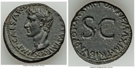 Augustus (27 BC-AD 14) AE as (28mm, 11.36 gm, 10h). XF. Rome, AD 11-12. IMP•CAESAR•DIVI•F•AVGVSTVS•IMP•XX, bare head of Augustus left / PONTIF•MAXIM•T...