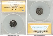 Otho (January-April AD 69). AR denarius (16mm, 5h). ANACS Fine 15. Rome, 15 January-9 March AD 69. IMP M OTHO CAESAR AVG TR P, bare, bewigged head of ...