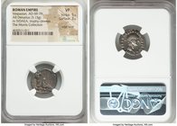 Vespasian (AD 69-79). AR denarius (18mm, 3.15 gm, 6h). NGC VF 5/5 - 3/5, edge mark. Rome, 21 December AD 69-early AD 70. IMP CAESAR VESPASIANVS AVG, l...