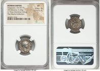Vespasian (AD 69-79). AR denarius (19mm, 3.35 gm, 5h). NGC VF 4/5 - 4/5. Rome, ca. 21 December AD 69-early AD 70. IMP CAESAR VESPASIANVS AVG, laureate...