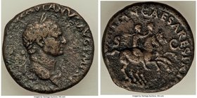 Vespasian (AD 69-79). AE as (25mm, 9.16 gm, 7h). VF. Tarraco, AD 69-71. IMP CAESAR VESPASIANVS AVG P M TR P, laureate head of Vespasian right, aegis a...