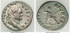 Titus, as Caesar (AD 79-81). AR denarius (19mm, 3.20 gm, 7h). About XF. Rome, AD 74. T CAESAR-IMP VESPASIAN, laureate head of Titus right / PONTIF-TR ...