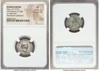 Titus, as Augustus (AD 79-81). AR denarius (20mm, 3.23 gm, 5h). NGC XF 5/5 - 4/5. Rome, 1 July-31 December AD 79. IMP TITVS CAES VESPASIAN AVG P M, la...