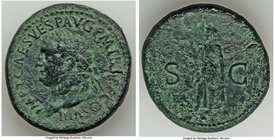 Titus, as Augustus (AD 79-81). AE sestertius (34mm, 25.96 gm, 6h). XF, verdigris, flan flaw. Rome, AD 80-81. IMP T CAES VESP AVG P M TR P P P COS VIII...