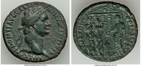 Domitian, as Augustus (AD 81-96). AE as (29mm, 10.54 gm, 7h). VF. Rome, AD 88. IMP CAES DOMIT AVG GERM-P M TR P VIII CENS PER P P, laureate head of Do...