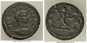 Carinus (AD 283-284) AE denarius (18mm, 2.09 gm, 6h). VF. Rome. IMP CARINVS P AVG, laureate, draped bust of Carinus right, seen from front / PAX-AVGG,...