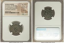 Carausius in the name of Diocletian (AD 284-305). BI antoninianus (22mm, 3.76 gm, 7h). NGC Choice AU S 5/5 - 4/5, Silvering. C mint in Britain (Camulo...