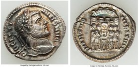 Diocletian (AD 284-305). AR argenteus (2.62 gm). NGC (photo-certificate) MS 3/5 - 5/5, flan crack. Siscia, AD 294-295. DIOCLETI-ANVS AVG, laureate hea...