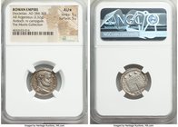Diocletian (AD 284-305). AR argenteus (18mm, 3.32 gm, 11h). NGC AU S 5/5 - 5/5. Antioch, 8th officina, AD 297. DIOCLETI-ANVS AVG, laureate head of Dio...