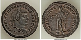 Constantine I the Great, as Caesar (AD 307-337). AE follis (28mm, 10.24 gm, 1h). VF. Cyzicus, 3rd officina, AD 306. FL VAL CONSTANTINVS NOB CAES, laur...