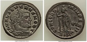 Severus II, as Caesar (AD 306-307). AE follis (28mm, 9.61 gm, 12h). XF. Siscia, 3rd officina, AD 305-306. FL VAL SEVERVS NOB C, laureate head of Sever...