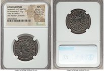 Severus II, as Augustus (AD 306-307). BI nummus or follis (28mm, 7.70 gm, 5h). NGC MS 4/5 - 4/5, Fine Style. Trier, 1st officina, AD 306-early AD 307....
