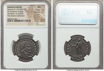 Severus II, as Augustus (AD 306-307). BI nummus or follis (28mm, 9.86 gm, 12h). NGC MS 5/5 - 4/5. Heraclea, 2nd officina, later AD 306-early AD 307. I...