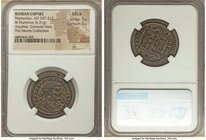 Maxentius (AD 307-312). BI follis or nummus (26mm, 6.31 gm, 7h). NGC MS S 5/5 - 5/5. Aquileia, 2nd officina, January AD 309. IMP MAXENTIVS P F AVG CON...