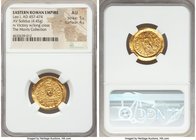 Leo I the Great, Eastern Roman Empire (AD 457-474). AV solidus (21mm, 4.45 gm, 5h). NGC AU 5/5 - 4/5. Constantinople, 1st officina, ca. AD 462-466. D ...