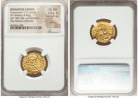 Constantine V Copronymus (AD 740/1-775), with Leo III. AV solidus (20mm, 4.42 gm, 5h). NGC Choice AU 4/5 - 2/5, graffito. Constantinople, AD 742-751. ...