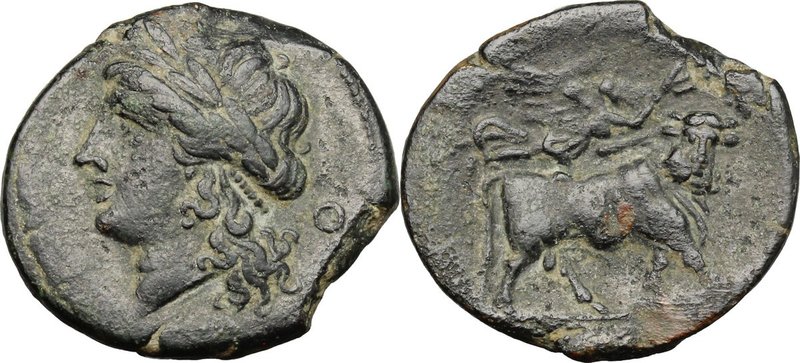 Greek Italy. Central and Southern Campania, Neapolis. AE 21 mm. 275-250 BC. D/ [...