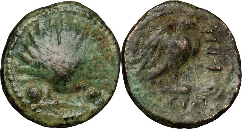 Greek Italy. Southern Apulia, Graxa. AE Sextans, 250-225 BC. D/ Scallop shell be...