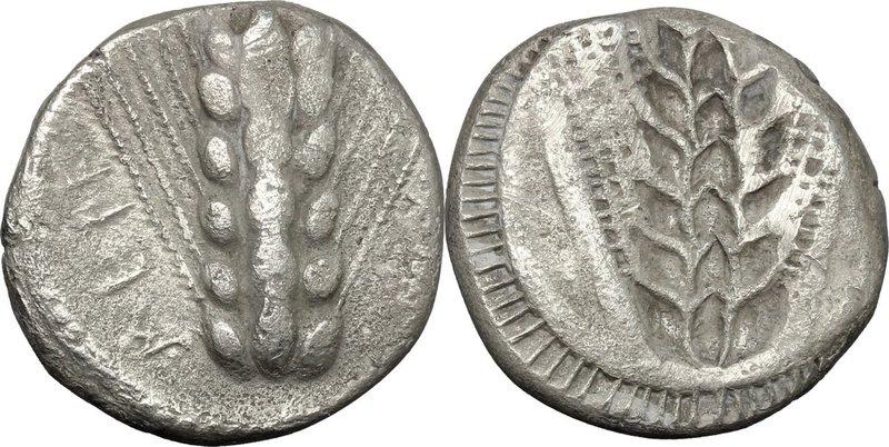Greek Italy. Southern Lucania, Metapontum. AR Stater, c. 470-440 BC. D/ META. Ea...