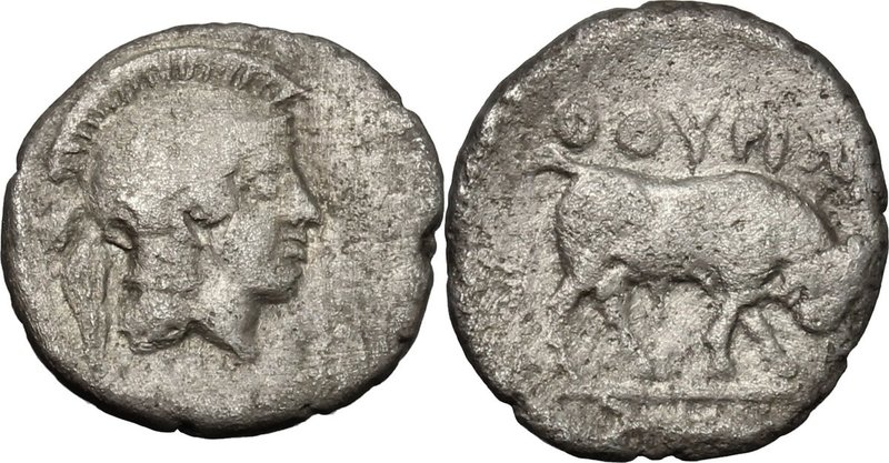 Greek Italy. Southern Lucania, Thurium. AR Diobol, c. 443-400 BC. D/ Head of Ath...