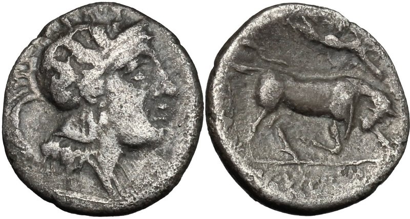 Greek Italy. Southern Lucania, Thurium. AR Diobol, c. 281-268 BC. D/ Head of Ath...