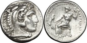 Continental Greece. Kings of Macedon. Alexander III "the Great" (336-323 BC). AR Drachm, Miletos mint. Struck under Philoxenos (325-323 BC). D/ Head o...