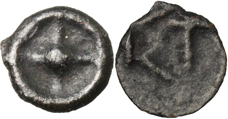 Continental Greece. Moesia, Istros. AE Cast Wheel type 13 mm, late 5th century B...