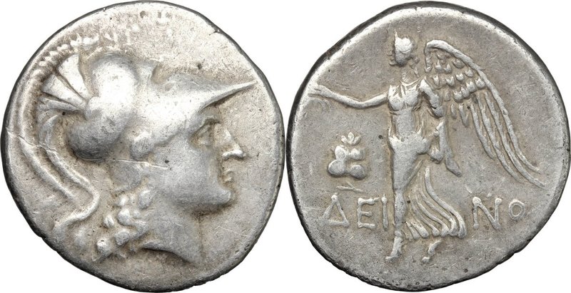 Greek Asia. Pamphylia, Side. AR Tetradrachm, c. 205-100 BC. D/ Helmeted head of ...