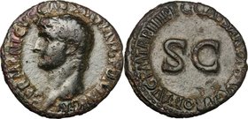 Germanicus, son of Nero Drusus and Antonia (died in 19 AD). AE As, struck under Caligula, 39-40 AD. D/ GERMANICVS CAESAR TI AVGVST F DIVI AVG N. Bare ...