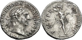 Trajan (98-117). AR Denarius, 101-102 AD. D/ IMP CAES NERVA TRAIAN AVG GERM. Laureate head right. R/ PM TR P COS IIII PP. Mars walking right with spea...