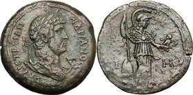 Hadrian (117-138). AE Drachm, Alexandria mint, 133-134 AD. D/ Laureate, draped and cuirasses bust right. R/ Athena standing left, holding owl and spea...