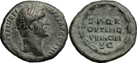 Antoninus Pius (138-161). AE As, Rome mint, 145-161 AD. D/ ANTONINVS AVG PIVS PP TR P COS IIII. Laureate head right. R/ SPQR/OPTIMO/PRINCIPI/SC in oak...