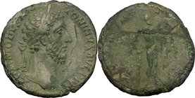 Commodus (177-192). AE Sestertius, 183 AD. D/ M. COMMODVS ANTON AVG PIVS. Laureate head right. R/ [TR P VIII] IMP VI [COS IIII PP] SC. Hercules standi...