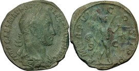 Severus Alexander (222-235 AD). AE Sestertius, 227 AD. D/ IMP CAES M AVR SEV ALEXANDER AVG. Laureate, draped and cuirassed bust right. R/ PM TR P VI C...