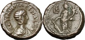 Tranquillina, wife of Gordian III (died 241 AD). BI Tetradrachm, Alexandria mint, 241-242 AD. D/ Draped bust right, wearing stephane. R/ Tyche standin...