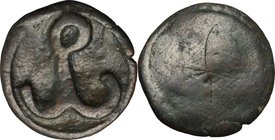 Romanus IV Diogenes (?) (1068-1071). AE 25 mm. Cherson mint. D/ P ω monogram. R/ Traces of cross crosslet on two steps; pellets flanking. Anokhin 456;...
