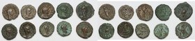 Roman Empire. Multiple lot of ten (10) unclassified BI Tetradrachms of Alexandria mint, including: Gallienus, Claudius II, Aurelian, Tacitus, Probus, ...