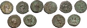 Roman Empire. Multiple lot of five (5) unclassified BI Tetradrachms of Alexandria mint, including: Aurelian, Probus and Maximian. BI. VF.