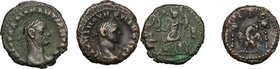 Roman Empire. Multiple lot of two (2) uncleaned BI Tetradrachms of Alexandria mint (Numerian and Diocletian). BI. VF.