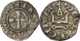 Chiarenza. Filippo di Savoia (1301-1306). Denaro tornese. Schl. tav. XII, 20. Malloy 18. MI. g. 0.68 mm. 18.00 qBB.