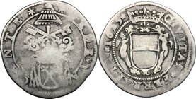 Ferrara. Sede Vacante (1655), Camerlengo Cardinale Antonio Barberini. Giulio, armetta Cardinal Spada. CNI 4. M. 13/14. Berm. 1893. AG. g. 2.56 mm. 26....