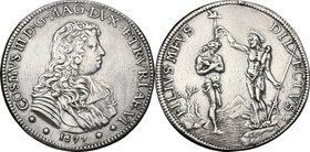Firenze. Cosimo III de' Medici (1670-1723). Piastra 1677. CNI 36. Rav. Mor. 2. Di Giulio 116. MIR 326/4. AG. g. 30.97 mm. 44.50 Appiccagnolo rimosso. ...