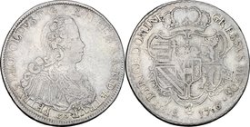Firenze. Pietro Leopoldo di Lorena (1765-1790). Francescone 1766. CNI 8. MIR 376/1. Gal. XII, 1/2. AG. g. 26.97 mm. 42.00 RR. Ritocchi alla legenda de...