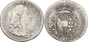 Firenze. Pietro Leopoldo di Lorena (1765-1790). Paolo 1790. CNI 188. MIR 390/3. Gal. XIX, 5/6. AG. g. 2.47 mm. 23.80 RR. Data molto rara. MB/qBB.